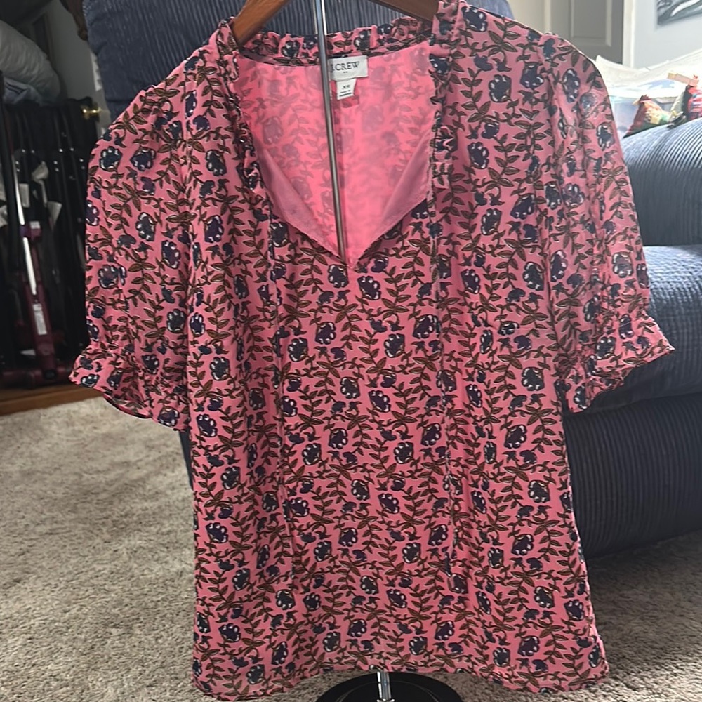 J. Crew Pink and Blue Women’s blouse